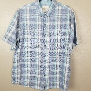 Weatherproof Blue Plaid Button Down Shirt XL